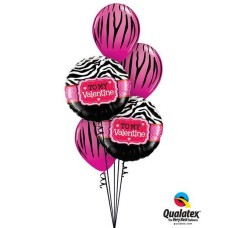 Bukiet 123 To My Valentine Zebra Stripes Qualatex #34079-2 12584-3